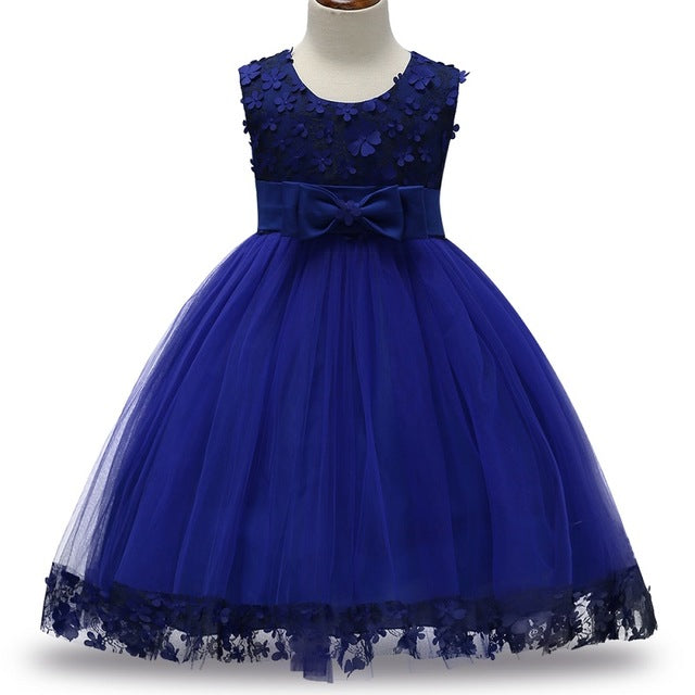 Girls Blue Party Dress, Size 2-8yrs