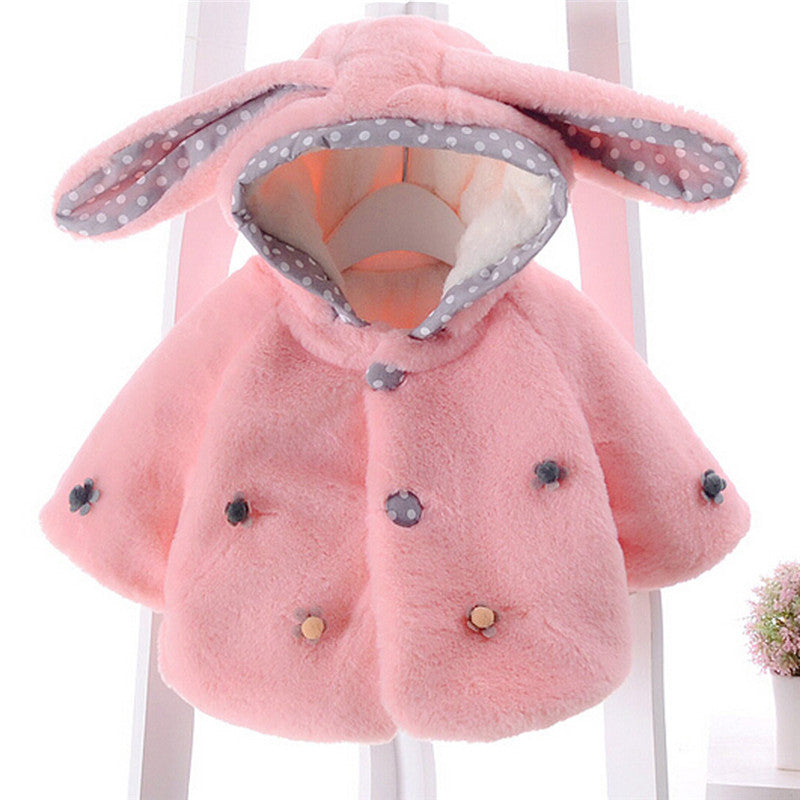 Girls Faux Fur Jacket, Pink, White, Purple, Size 3M-3Yrs