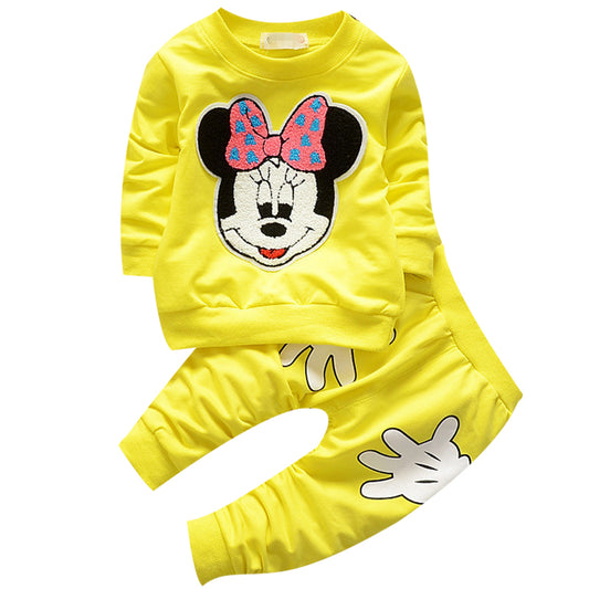 Girls Mickey Mouse Tracksuit - Yellow, Size 1-4Yrs