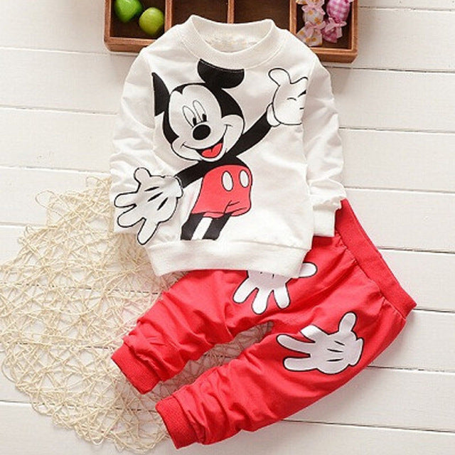 Boys Mickey Mouse Tracksuit - Red & White (1-4 Yrs)