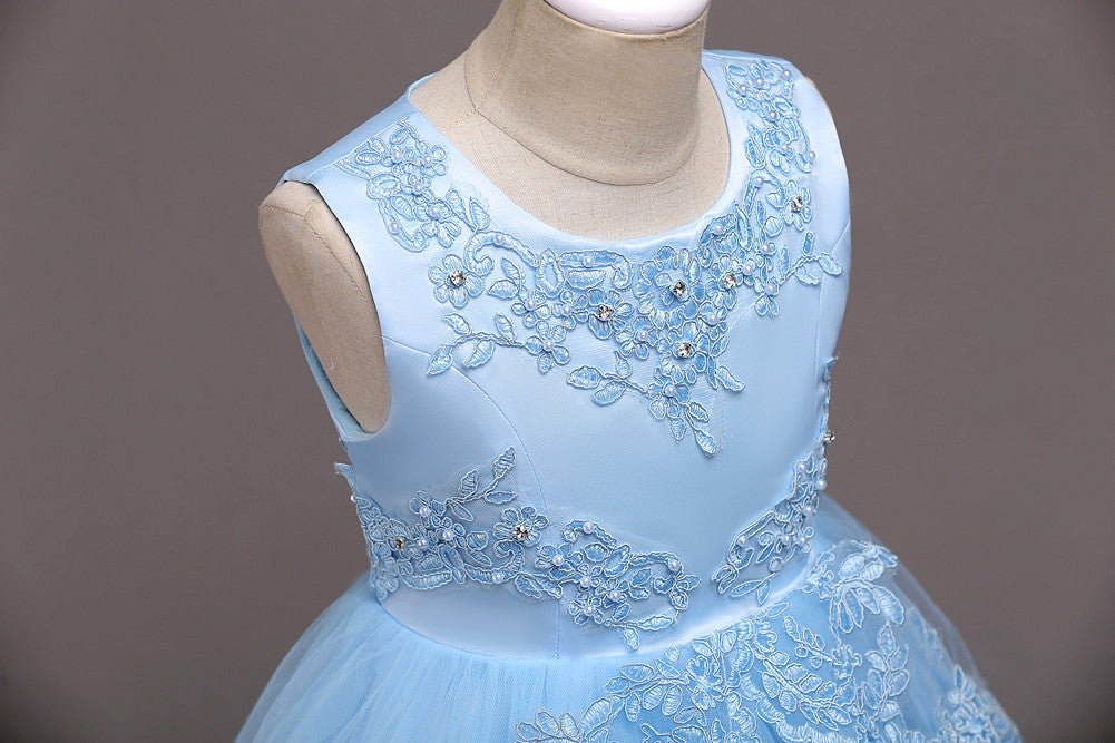 Girls Swallowtail Embroidered Light Blue Dress, Size 3-14yrs Bluebells And Beaus Children's Boutique Girls Swallowtail Embroidered Light Blue Dress, Size 3-14yrs Bluebells And Beaus Children's Boutique