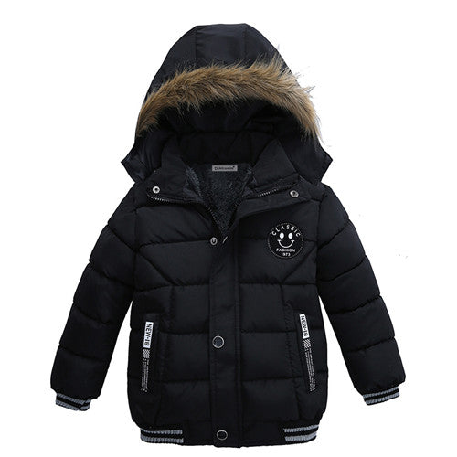 Boys Black Winter Coat, Size 9-24M