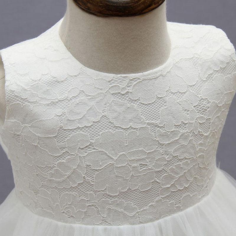 Girls Cotton Lace Christening Dress & Cape (3-24M)