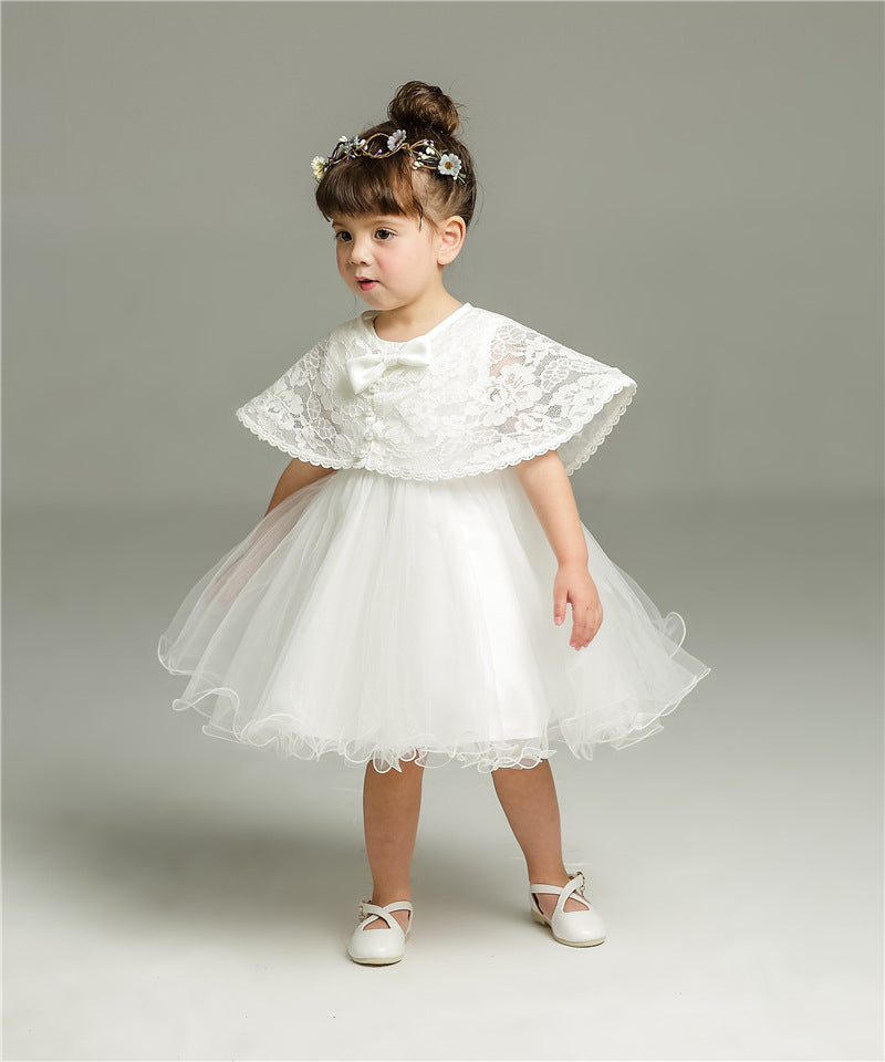 Girls Cotton Lace Christening Dress & Cape (3-24M) Bluebells And Beaus Children's Boutique Girls Cotton Lace Christening Dress & Cape (3-24M) Bluebells And Beaus Children's Boutique