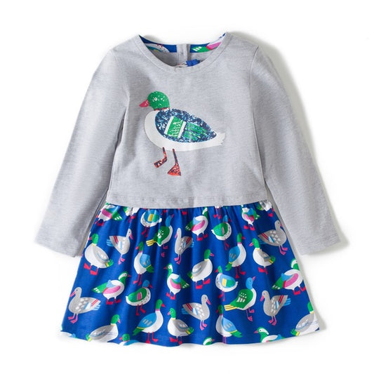 Girls Cotton Jersey Dress, Size 2-12 Yrs