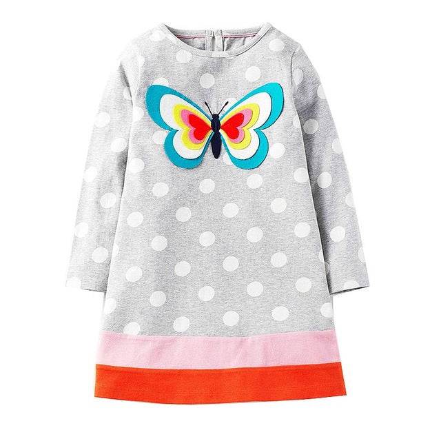 Girls Butterfly Print Dress, Size 18M-6Yrs