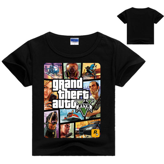 Grand Theft Auto Boys T-Shirt, Black, Size 3-16 Years