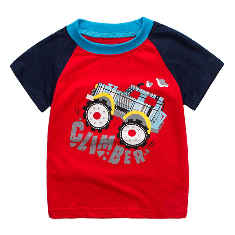 Boys Tractor T-Shirt & Tartan Shorts Set, Size 2-7 Yrs