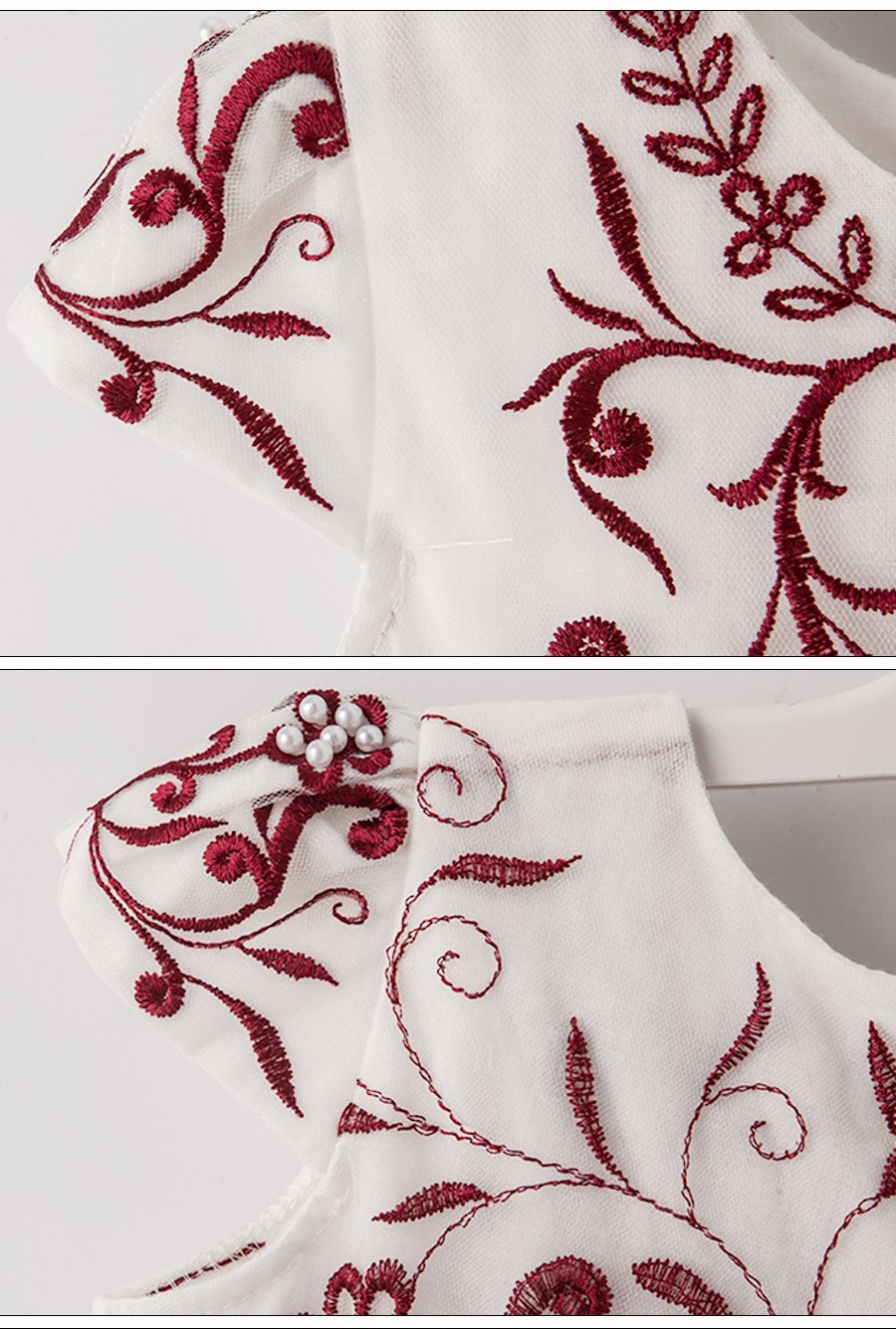 White Embroidered Dress, Size 3-10Yrs
