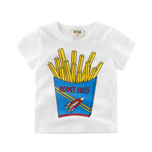Short Sleeve 'Rocket Fries' Cotton T-Shirt, Size 2-10 Yrs