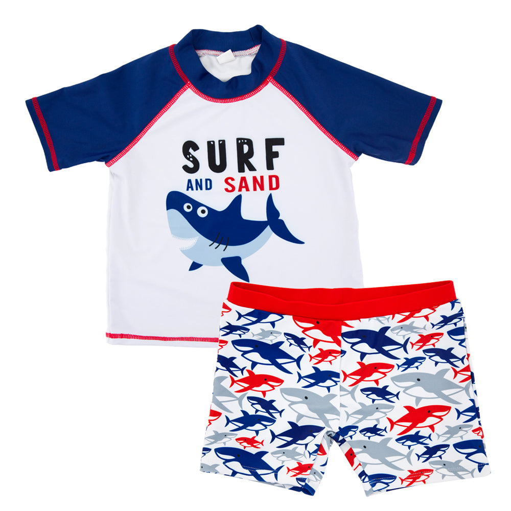 Boys Whale Swimming Trunks Set, Size 12M-6Yrs