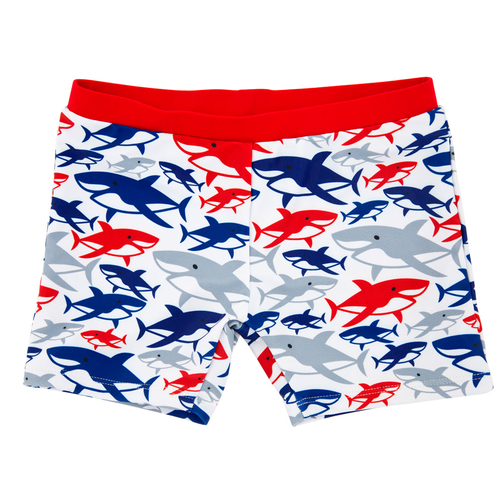 Boys Whale Swimming Trunks Set, Size 12M-6Yrs