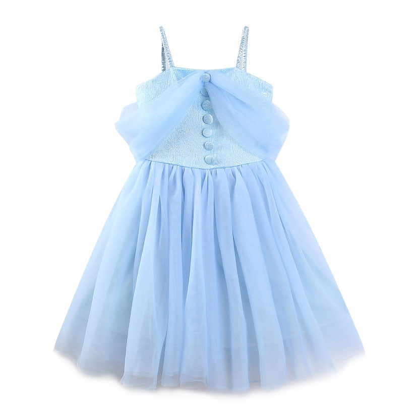 Girls Formal Strap Dress, Blue, Size 2-7 Yrs