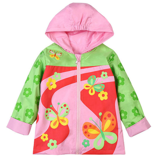 Pink Butterfly Coat, Size 2-6 Yrs