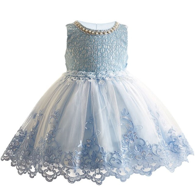 Blue Lace & Tulle Dress, Size 2-10 Yrs