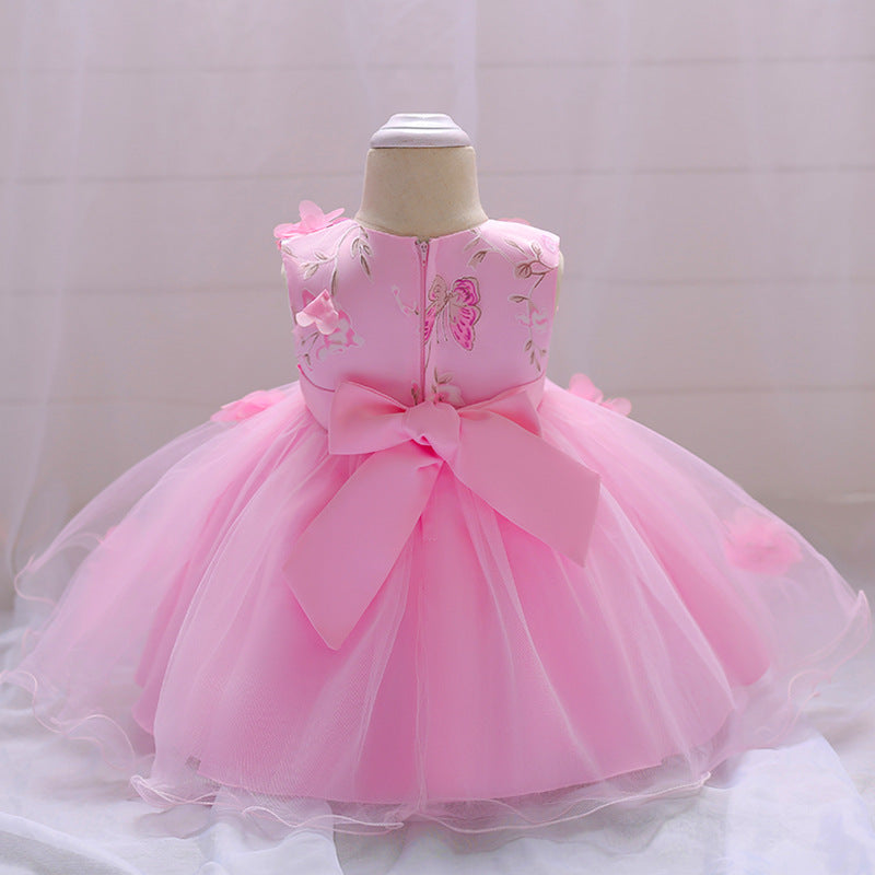Pink Floral Party Dress, Size 6M-3Yrs
