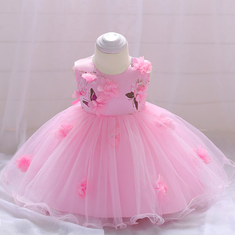 Pink Floral Party Dress (3M-24M)