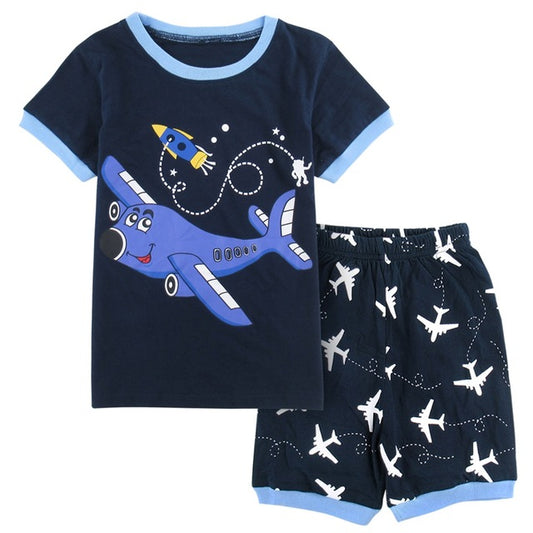 Boys Aeroplane Shorts Pyjamas, Size 2-7 Yrs