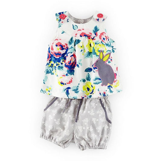 Floral Bunny Top & Shorts Set, Size 18M-6Yrs