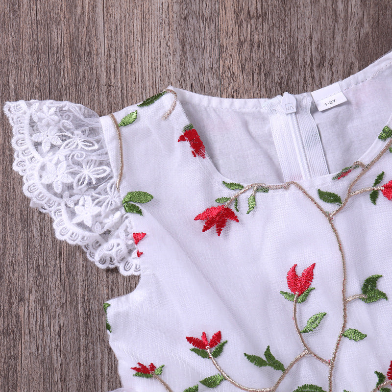 White Tutu Floral Dress (12M-6Yrs)