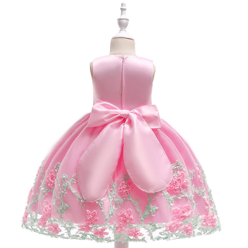 Pink Floral Dress, Size 2-10 Yrs