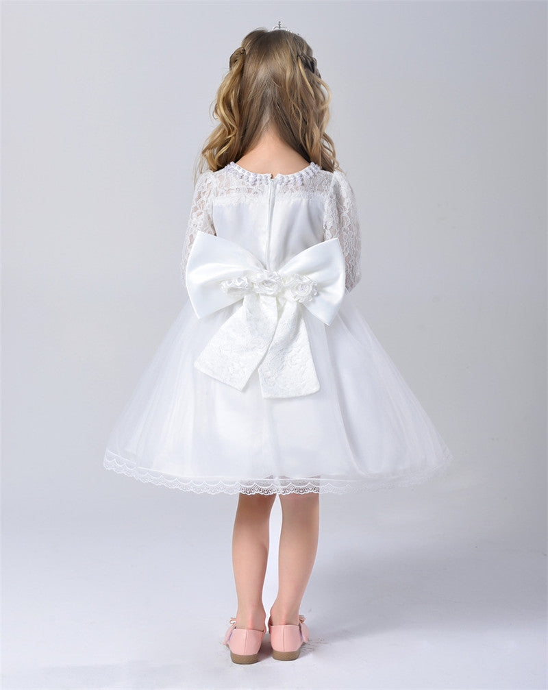 Pretty In Lace Dress, White (3-12 Yrs)