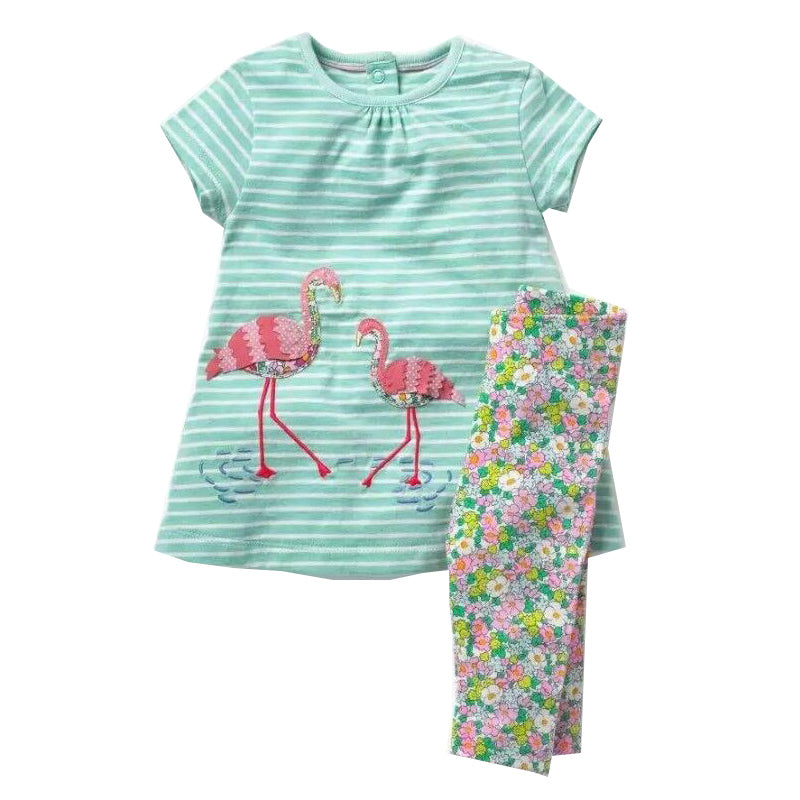 Pink Flamingo Dress & Leggings Set (2-7 Yrs)