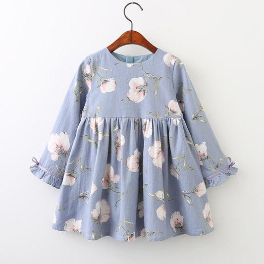 Soft Cotton Floral Dress, Size 3-7Yrs