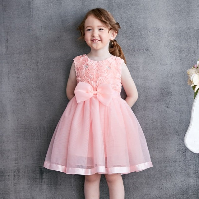 Bow Tulle Dress, Pink, Size 18M-6 Yrs