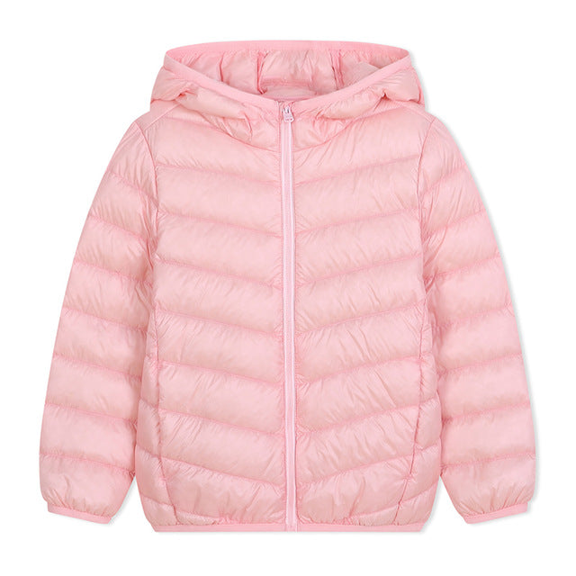 Padded Duck Down Coat, Size 2-11 Yrs