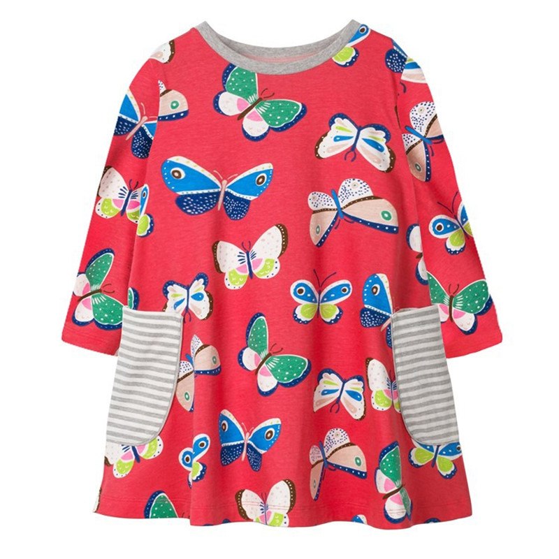 Red Butterfly Dress, Size 18M-6Yrs