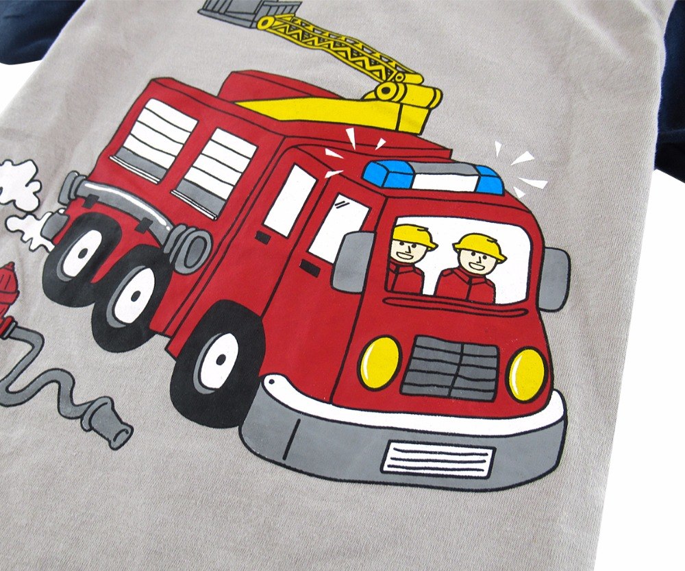 Boys Fire Engine Shorts Pyjamas, Size 2-7 Yrs