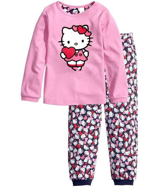Kitty Girls Pyjamas, Size 2-7 Yrs