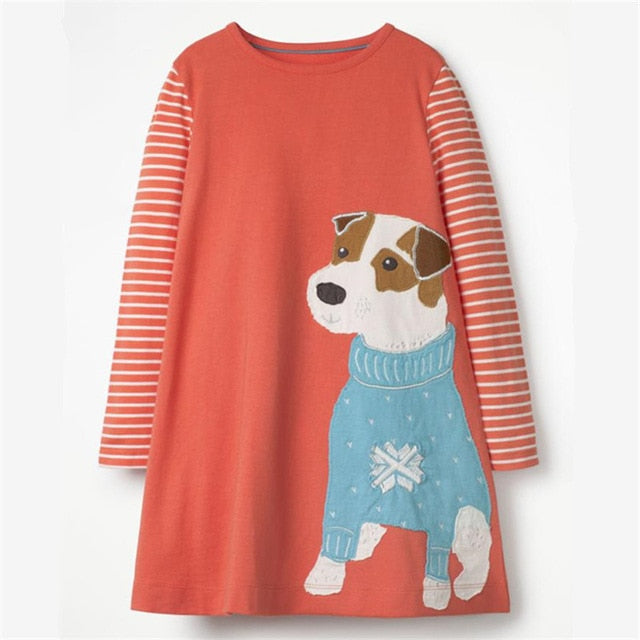 Orange Puppy Dress, Size 18M-6Yrs