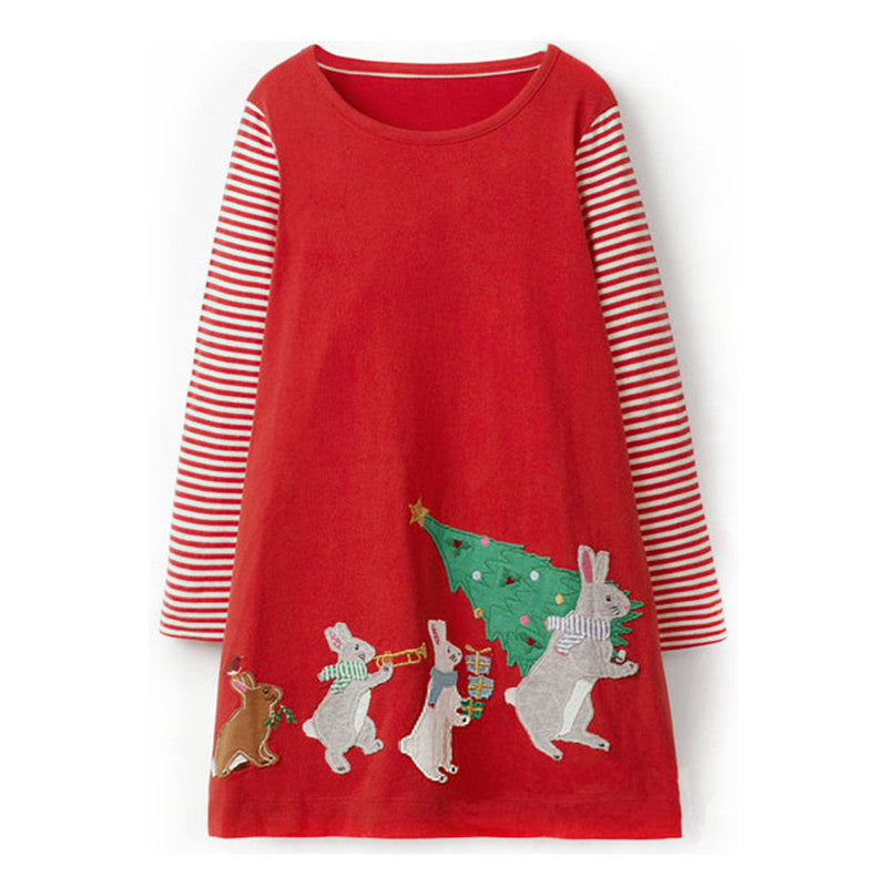 Little Bunny Christmas Dress, Size 18M-6Yrs