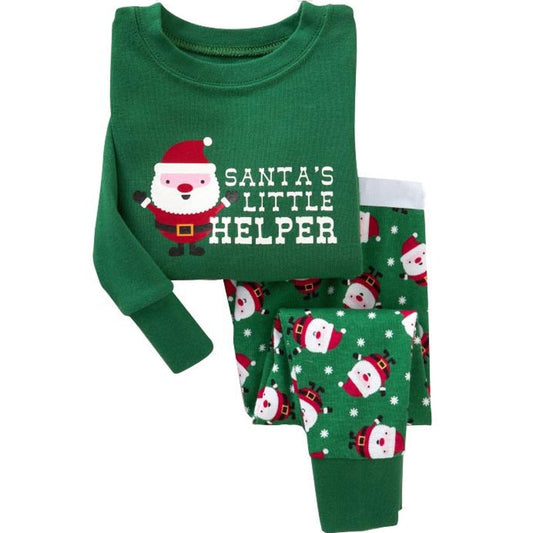 Santas Little Helper Green Pyjamas, Size 2-7 Yrs