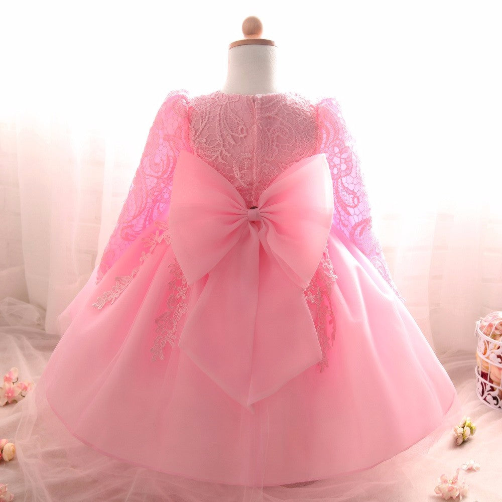 Lace Floral Dress, Pink, Size 3M-24M