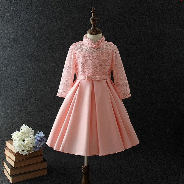 Pink Lace Dress, Size 3-10 Yrs