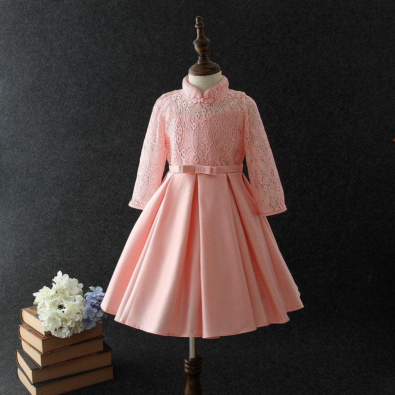 Pink Lace Dress, Size 3-10 Yrs