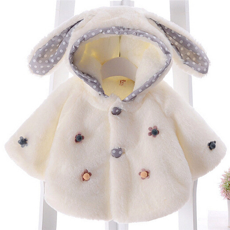 Little girl rabbit fur coat deals